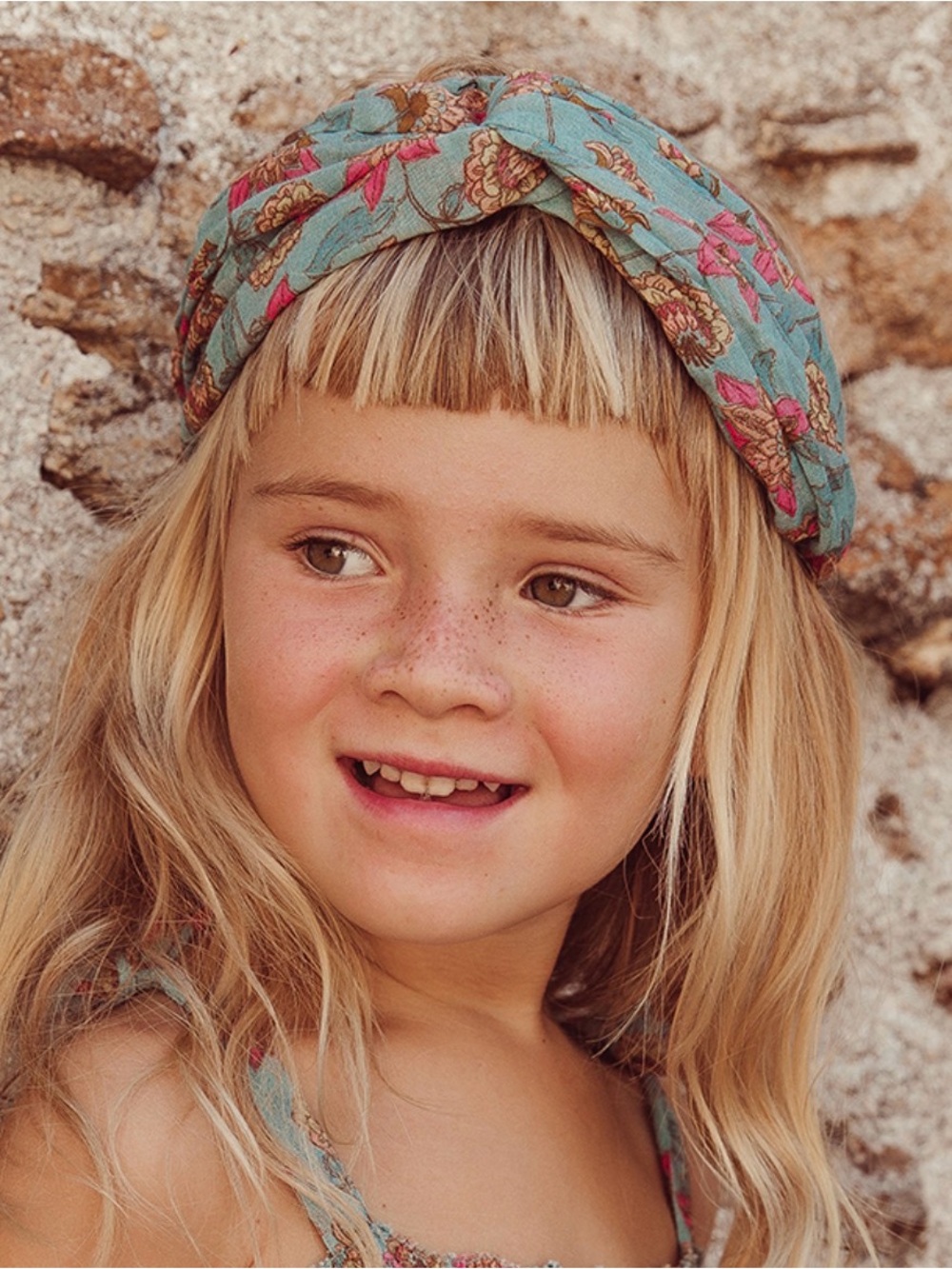 NWT! Louise Misha Floral Twisted Headband in Teal/Pink Girls sz 8-12 year (T4)